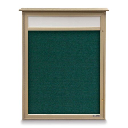 United Visual Products 24"x36" 1-Door Enclosed Outdoor Letterboard, Green Felt/White Alum UV1160D-WHITE-GREEN